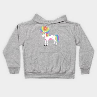 Rainbow Petal Unicorn Kids Hoodie